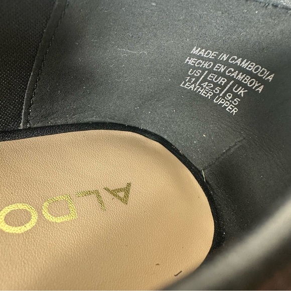 Aldo Women’s Joeya Pointed Toe Flats Slip On Loafers Black Leather Low Top #5 - Picture 8 of 11